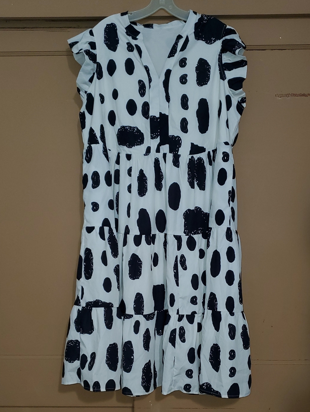 Black and White Polka Dot Tiered Dress
